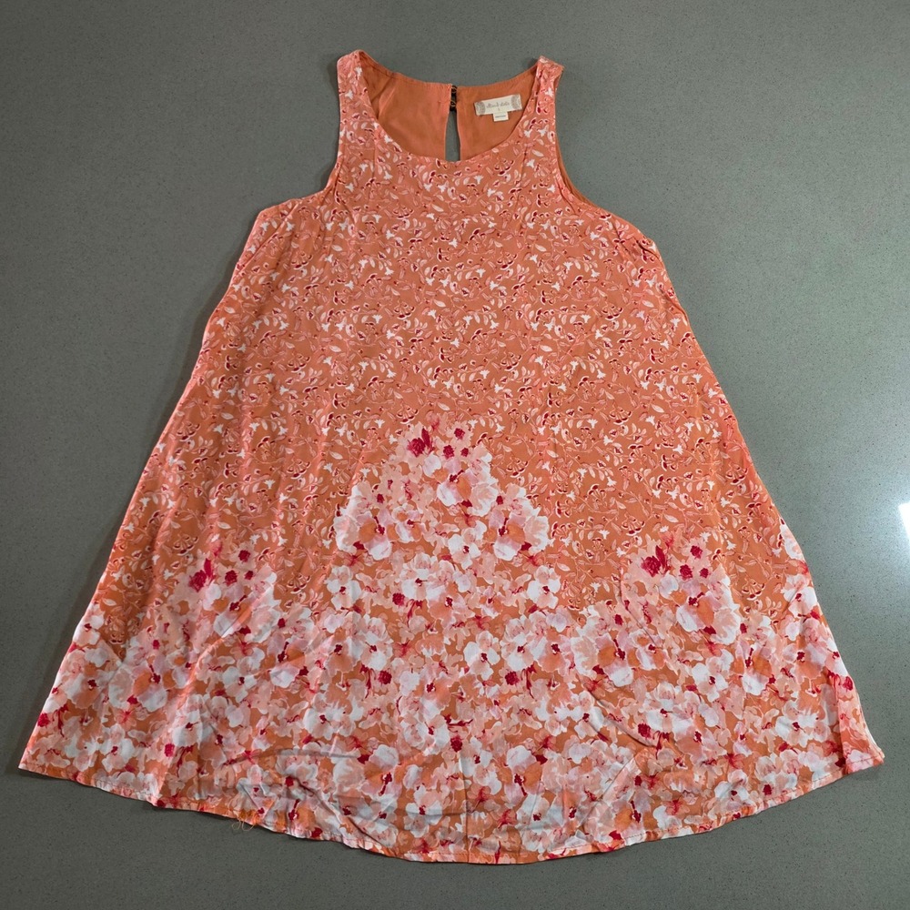 Altar'd State Coral Orange Floral Sleeveless Shift Dress Size S